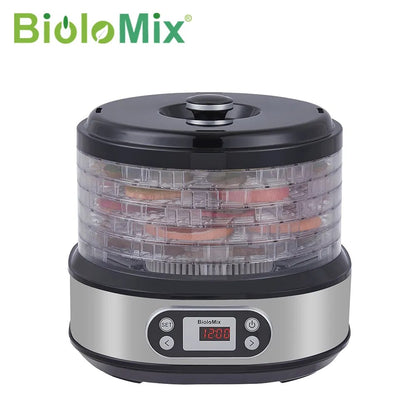 BioloMix 6 Trays Food Dehydrator Fruits Dryer with Digital LED Display For Jerky, Herbs, Meat,Vegetable