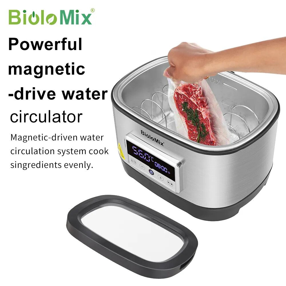 BioloMix 6th generation Stainless Steel Sous Vide Oven Pro 8L Accurate Temperature Touch Control Water Circulator Bath Cooker