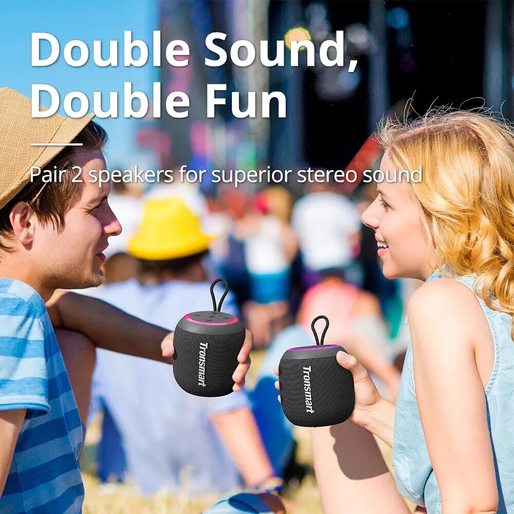 Tronsmart T7 Mini Portable Speaker with TWS, Bluetooth 5.3, Balanced Bass, IPX7 Waterproof for All Phone, Outdoor