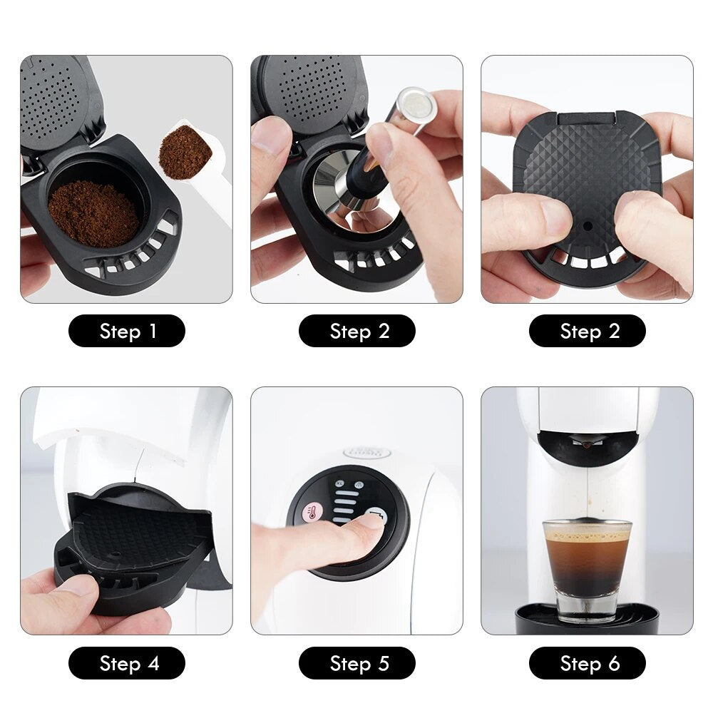 ICafilas Reusable Capsule Adapter for Dolce Gusto Coffee Capsule Convert Compatible with Genio S,Piccolo Machine Coffee Accesso