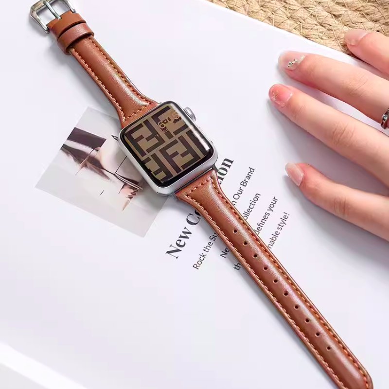 Premium Thin Sports Leather Apple Watch Band For Girls and Woman