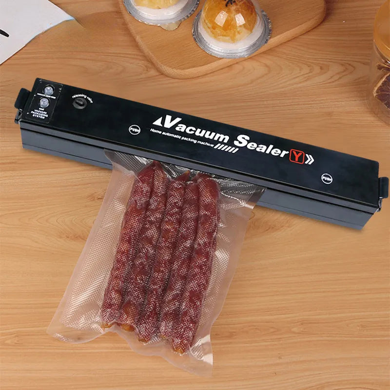 Vacuum Sealer Machine Black Style EU Plug  Kitchen Vacuum Packer Machine Small Sealing Machine Free Gift 10pcs Food Vacuum Bags