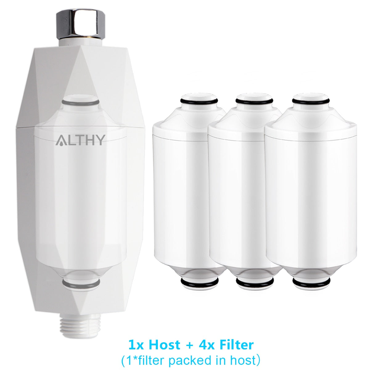 ALTHY Vitamin C Revitalizing Shower Water Filter - Reduces Chlorine Heavy Metal - Improves Dry Itchy Skin, Hair Dandruff, Eczema