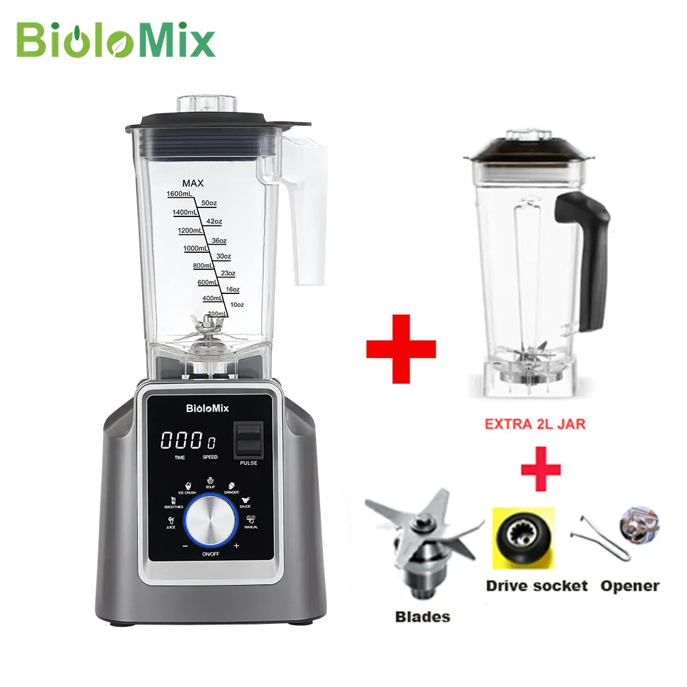 BioloMix Digital BPA FREE 2L Automatic Program Professional Commercial Blender Mixer Juicer Food Processor Ice Smoothies Fruit