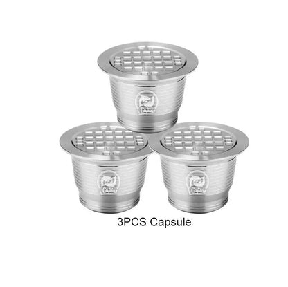 ICafilas Stianless Metal Refillable Reusable Coffee Capsule Spoon With Clips Tamper For Nespresso Capsule