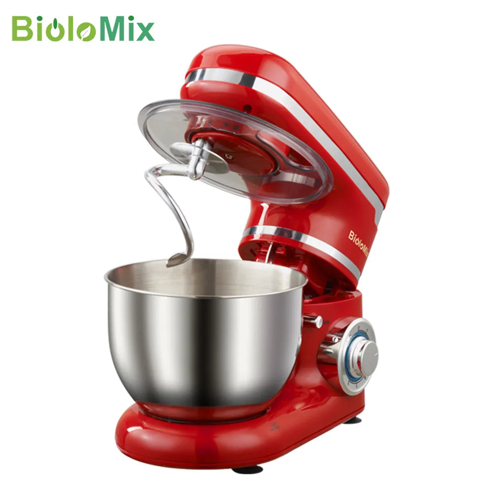 BioloMix Stand Mixer Stainless Steel Bowl 6-speed Kitchen Food Blender Cream Egg Whisk Cake Dough Kneader Bread Maker