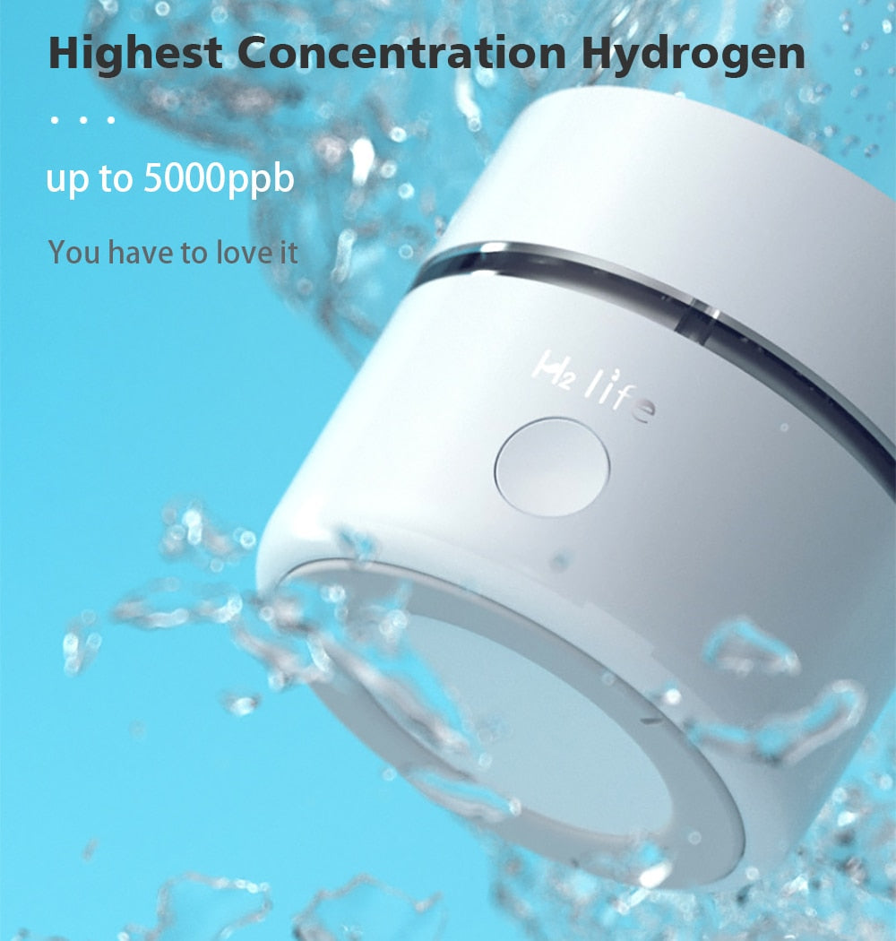Botella generadora de agua de Hidrógeno Molecular H2Life Performance DuPont SPE + PEM ionizador de doble cámara + dispositivo de inhalación H2