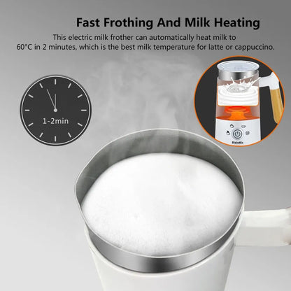 BioloMix NEW Automatic Hot and Cold Milk Frother Warmer for Latte, Foam Maker for Coffee, Hot Chocolates, Cappuccino