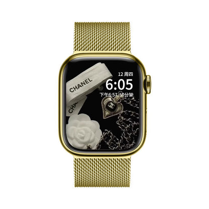 Correa magnética de acero inoxidable para Apple Watch con lazo milanés 