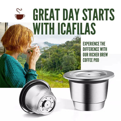 ICafilas Stainless Steel Refillable Reusable For Nespresso Coffee Capsule Cafeteira Filter for Essenza Mini & Citi