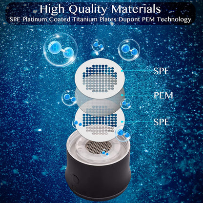 ALTHY Generador de botella de agua de hidrógeno con aislamiento de acero inoxidable 2 en 1 + Generador de desinfectante - Cámara dual DuPont SPE+PEM