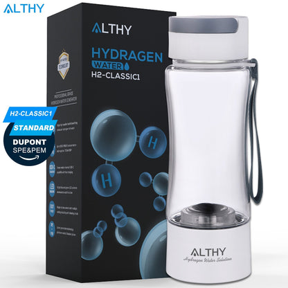ALTHY Hydrogen Rich Water Generator Bottle Cup - DuPont SPE PEM Dual Chamber Maker lonizer - H2 Inhalation device