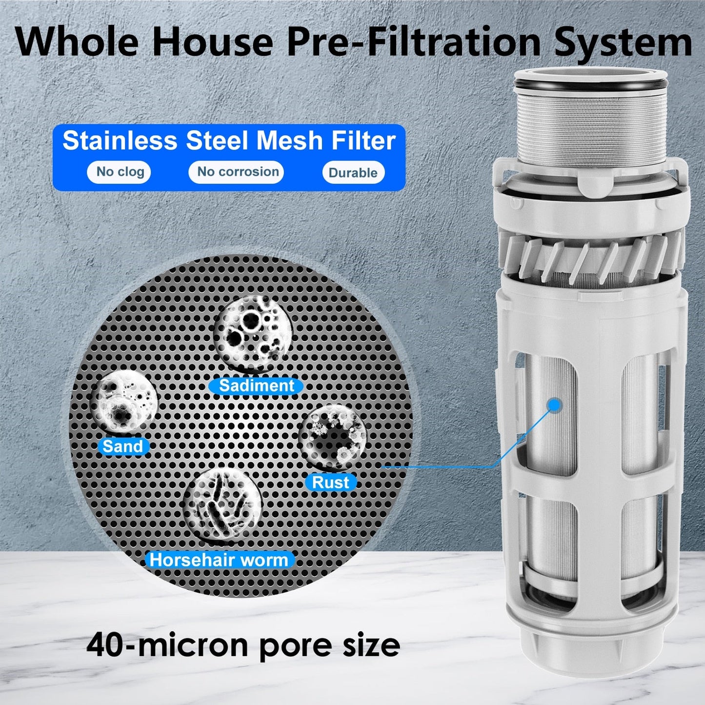 ALTHY PRE-AUTO2 Prefiltro de retrolavado automático Filtro de agua de sedimentos giratorio Sistema purificador central para toda la casa