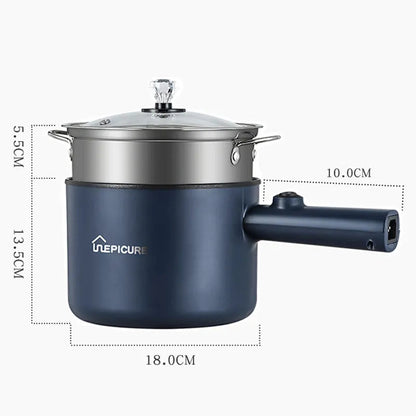 220V Mini Electric Cooker Multi-Function All-In-One Pot Double Layer Household Noodle Cooker Non-Stick Hot Pot Kitchen Tool
