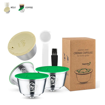 Reusable Coffee Capsules Brand Upgrade for Dolce Gusto Filter More Cream Coffee Reusable Maker Pods icafilas
