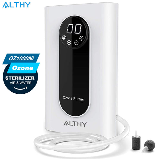 ALTHY Ozone Generator Machine For Water & Air & Oil  - 1000 mg/h Timer Ozonizer Disinfection Sterilizer + Negative Ion Purifier