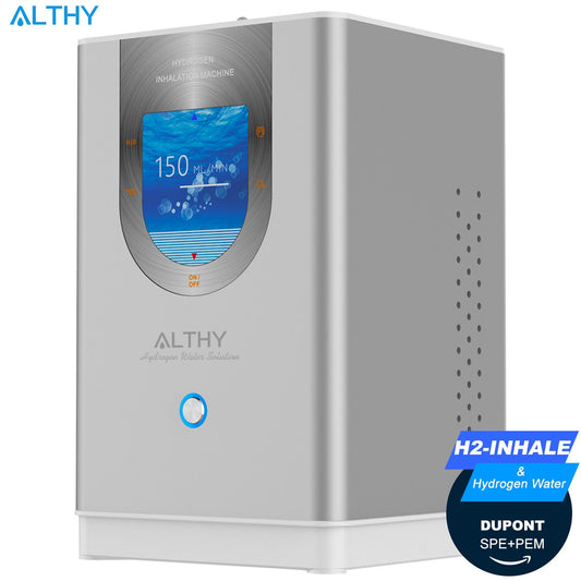 ALTHY Hydrogen Inhalation Machine & Hydrogen Water Generator 99.99% High Purity Low Noise H2 Inhalation SPE/PEM 150ml/min