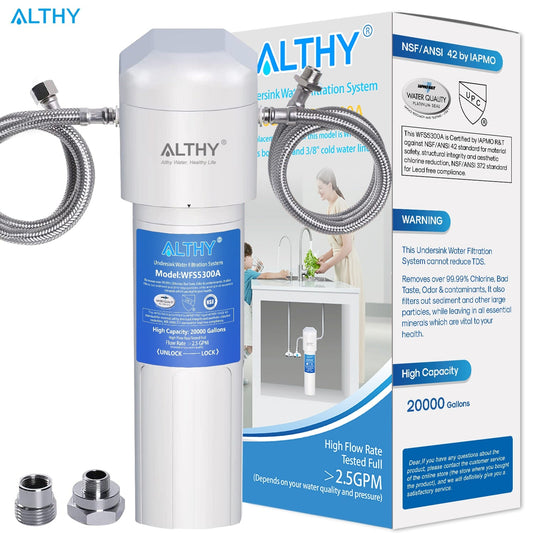 ALTHY Фильтр для очистки питьевой воды под раковиной - Сертифицированная NSF/ANSI система фильтрации питьевой воды с прямым подключением под столешницей
