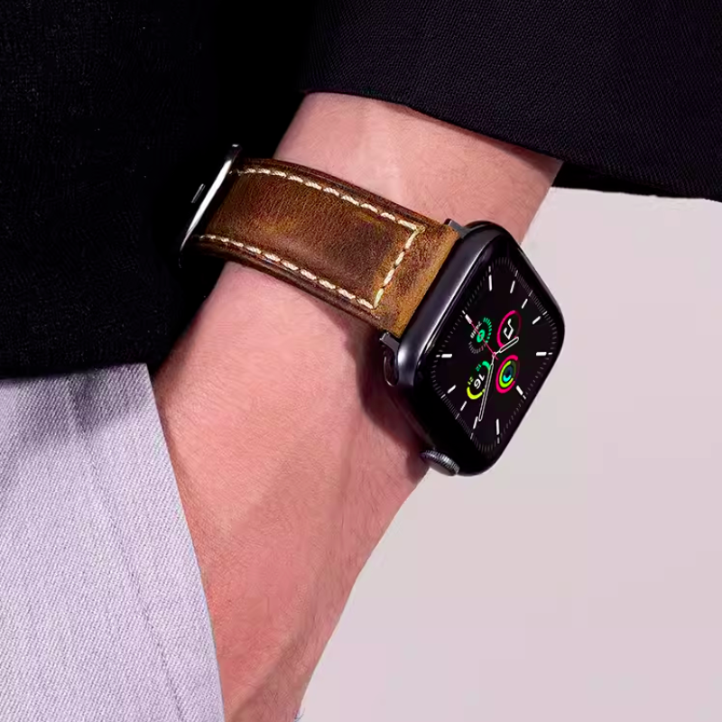 Correas de reloj vintage de piel de vaca para hombres y mujeres para Apple iWatch 